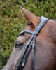 Super soft leather bridle with a fully padded leather crown, shaped around the ears for comfort.
Anatomically shaped to sympathise with the shape of the horses face.
Includes reins.