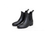 Comfortable waterproof riding boot with elastic inserts and heel pulls for ease of use. 

With durable, non slip sole.