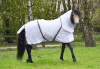 The brand new Kenya Fly Rug is made with a robust but soft mesh.


With a Detachable Neck Cover and easy touch tape loop fastenings for the rug.

The topline and chest is lined with a satin feel fabric for comfort and to help prevent rubbing.

The rug has cross-over surcingles, a soft fleece wither pad, tailguard and an elasticated tail strap -attached with a trigger clip for easy removal for cleaning.


Finished with a smart grey/red/white binding