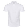 Premium, Technical Mens / Boys Competition Shirt, crafted from functional 4-way stretch wicking fabric, which allows freedom of movement and helps to keep you feeling fresh and cool all day. Features press button-down collar, removable rubber tie stay with Equetech logo and easy-wear zip at neck.