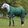 Comfortable, durable, remarkable value. The WeatherBeeta ComFiTec Plus Dynamic II High Neck Medium/Lite comes packed with great features, including a super strong and durable 1200 denier triple weave outer shell with repel shell coating that is both waterproof and breathable, memory foam wither relief pad that contours to the horse's shape and lifts the rug off the wither to reduce rubbing and provide added comfort, quick clip front closure offering maximum adjustability and is compatible with the WeatherBeeta liner system. This rug also offers 100g of polyfill which is easily identified with the WeatherBeeta temperature gauge badge, also featuring an extra large tail flap for maximum protection, reflective strips on front each side and tail flap for extra visibility, traditional side gussets for natural movement, twin low cross surcingles and elasticated, adjustable and removable leg straps for a secure and comfortable fit. Hydrostatic Pressure Tested to 2000mm plus.