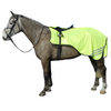 This exercise rug is a three quarter length mesh rug which touch tape fastens in front of the saddle. Can either be used under the saddle or wrapped around the riders legs. Fully bound with Dayglo reflective piping and tape on outer corners. Extra large umbrella style tailguard having additional reflective tape to increase visibility. Comes complete with fillet string.