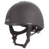 Introducing the jockey skull, the Orion JS4K. Available in a stylish, all-black sanded design, the Orion JS4K is the ultimate choice for children looking for a safe, comfortable, and affordable jockey skull. The chrome ‘evoke’ logo finishes the look and is sure to look good with any colour hat silk.

Suitable for all equestrian disciplines including cross country.

Conforms to PAS 015: 2011 Standard; EN 1384 2023; ASTM F1163-23

Kitemarked to PAS 015: 2011
CE & UKCA marked
Lightweight ABS jockey Skull
Fully ventilated with stylised contrast panels and reinforcement mesh

Soft touch four-point adjustable leatherette harness with rear lacing