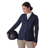 The Aubrion Optima jacket is created for elite competition performance using modern design technology, innovative fabrics, and championship ready styling. Elegant tailoring creates a sleek fit, the hidden front zip fastening and two deep vents at the back keep a shape enhancing silhouette in or out of the saddle. Breathable temperature regulating fabrics offer excellent moisture management. In-motion stretch performance allows movement without restriction and maintains a polished, competition-ready look. Smart and timeless, MX incorporates traditional styling details, offering a classic and polished presentation that never goes out of style. An Aubrion logo on the left sleeve adds a subtle nod to elevated equestrian design.