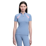 A UV50+ quarter zip base layer for active young riders. Designed to keep them cool and comfortable, this base layer has ventilating mesh panels coupled with sweat-wicking thermal fabric for optimal temperature control.

The unique sweat-wicking technical fabric is designed to regulate body temperature and ensure optimum comfort. Silky smooth, the material offers a stylish tailored fit and the mesh inserts increase airflow and ensure breathability.

Ultra-soft seams with flat lock stitching reduce chafing and pressure points.

The 360° stretch fabric delivers full freedom of movement, making it the perfect riding wear for young riders.

Ideal as a base layer or stand-alone sports active wear.