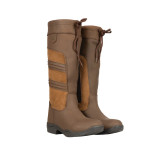 These waterproof long country boots are made from premium buffalo leather combined with suede and feature ribbed raised detailing to the outer leg and inner leather patch. They have an elasticated V insert at the top of the leg to aid pulling on and ensure a comfortable fit on the calf. The lightweight, yet sturdy TPR sole has exceptional grip and support, keeping feet comfortable and stable no matter what the terrain. The boots are fully lined with a technical, hygienic fabric which wicks away moisture to keep feet and legs warm, dry and feeling fresh. Finished with brass hardware and brown laces for a true country finish.