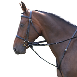 Web reins. Three D rings on the rein, buckle fastening and trigger clip attachments.