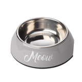 Made in thick melamine and a removable stainless steel bowl. The melamine bowl also features anti slip rubber feet. The set can be used separately or as one. Both water and food can be used in these bowls."