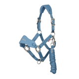 The fully colour-drenched Vogue headcollar our customers love, now with breakaway sections. It's made from tough and durable nylon webbing. with quick-drying neoprene padding on the nose and poll to ensure even pressure distribution and comfort, perfect for use in the field.

Lined cheek pieces help to prevent rubbing. Multiple adjustment points with a twin pin buckle headpiece and adjustability at the curb. Features hook and loop release points at the headpiece and noseband, designed to release in an emergency situation, making this a turnout headcollar option.

To get the best out of your headcollar, stay mindful of your environment and use your best judgment during use. While the breakaway feature offers added security, your discretion is the most important factor in managing sensitive or high-energy horses, ensuring the release points activate as intended. You can maximise the effectiveness of the breakaway feature by keeping the hook-and-loop clear of dirt and hair.

No breakaway solution is absolute and must be used at your own risk.

Leadrope included.