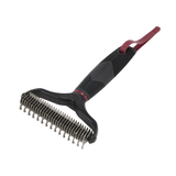 An effective mane thinning rake with an ergonomic handle with ribbing detail, for a soft and secure grip. Perfect width of teeth for thinning manes effortlessly. Hole at end of handle with silicone strap for hanging within easy reach.