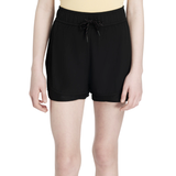 Stride out in these remarkably versatile two-in-one sport shorts. Crafted in technical fabrics, the double-layer construction is designed to wick moisture and keep you cool while you work up a sweat, whether you're hiking, doing yard work or out for a jog.

The breathable, sweat-wicking inner shorts layer fits and flatters, keeping you feeling secure and supported as you move your body. Two inner pockets, big enough to hold your phone, are ideal for carrying essentials.

The drawstring waist ensures a perfect fit and won't ride up or roll down, no matter what. The outer shorts layer is crafted in easy-breezy, breathable fabric with curved mesh insert details at the hem for an athletic look.