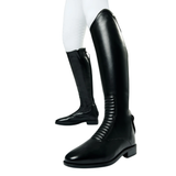 Ride in the best of footwear expertise and equestrian-led design. Each detail of these smart, streamlined and elongated profile riding boots is crafted for support and comfort.

High-grade, durable elastic calf gussets offer a close fit, with a seamless pattern quilted panel up the front for added style and comfort. The quilted design moulds itself to the flex of the foot for maximum support.

A durable YKK zip runs from the back of the heel to the top of the calf behind the knee. A concealed zip keeper and sturdy zip puller make pulling on and taking off easy. A clever neoprene-cushioned cover prevents discomfort behind the knee. An integrated spur rest is mounted on the engineered zip protector flap, giving a contemporary touch.

The X-Grip rubber sole provides non-slip traction in every weather, with a carefully designed linear tread pattern that interacts with your stirrup footplate grip, for maximum foot security in the stirrup.

Inside, the comfortable 5-density contoured ergonomic footbed provides total support and stability for the entire sole of your foot. A breathable high-grade full leather lining and heel tongue is designed to deliver all-day comfort for hardworking feet and legs.

A streamlined silhouette that offers a sleek profile, foot stability, lower leg support and all-weather grip for riders who want to achieve their best performance.