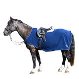 These 3/4 ride-on rugs are made from a durable, non-snag, anti-pilling fleece fabric. They feature a cutaway shoulder design to allow freedom of movement and ensure maximum comfort for the horse while in use. A soft fleece wither pad helps reduce pressure and prevent rubbing at this sensitive area.

Designed to provide additional warmth, these rugs are ideal for use at the showground or when hacking off-road, particularly for clipped horses, helping to keep the winter chill off their backs and promote a calmer, more comfortable ride.

The rug is designed to sit neatly underneath the saddle and features a single chest buckle for secure fastening. Supplied complete with a fillet string.

Soft touch fleece material for additional warmth in the colder seasons
Fixed chest for secure fastening