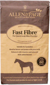 Fast Fibre is a low calorie/energy feed, ideal for the good doer or those who tend to be excitable even on low energy feeds. It is high in fibre and low in starch and sugar, making it suitable for horses and ponies prone to laminitis. Due to its high fibre content, it is also particularly useful for horses and ponies with dental problems and can be fed as a partial hay replacer. Fast Fibre’s unique recipe enables it to be soaked in under a minute so you can be sure that your horse’s feed is always fresh!