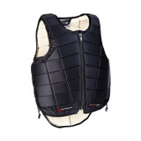 The popular RS2010 body protector is renowned for its comfort and flexibility due to being independently hinged sections combined with elasticated adjustment create unique levels of movement & comfort.It is designed to allow riders of every level the freedom to perform at their peak. The RS2010 is developed using the latest foam combinations & technology menaing that these body protectors are light weight, this is combined with the highest European & BETA levels of protection.

Made in Britain from our premium nylon satin outer and available as standard in Dark Blue and Black. The RS2010 combines a timeless, smart look with our very latest performance.