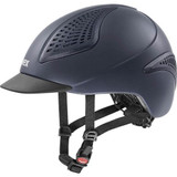 The Uvex Reithelm Exxential Riding Helmet is a featherlight and extreme break-proof riding hat thanks to its special polycarbonate material and includes an all season inner lining. The Uvex Exxential II Glamour features a colour coordinating matt finish for a smart, stylish look and has been designed to set uncompromising safety standards and levels of comfort.

The Reithelm Exxential Riding Hat is a brand new innovative design that offers the rider a perfect ergonomic fit with a lengthened external shell in the back for maximum protection right down to the back of the riders head. Complete with a ponytail cut-out to allow the helmet to sit comfortably on the head.

The multistep, anatomically shaped Uvex monomatic comfort closure is easy to adjust with one hand. Just press the button. The chin strap always sits perfectly. FAS, the fast adapting system strap, can be easily and continuously adapted to your own head. The helmet stays firmly on your head at all times and within an instant the helmet can be adjusted, with millimetric precision, to fit your head.