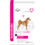 Created for dogs with sensitive stomachs the Eukanuba Daily Care Sensitive Digestion contains prebiotic FOS & MOS, Butyrate and beet pulp to help settle and support healthy digestion. Calcium is also included in the food to help maintain ans support bones and long with omega 3 & 6 to promote healthy skin and coat. 

The food is made up with special kibble shape together with unique DentaDefense to help keep teeth clean and healthy.

Chicken in flavor this helps support lean muscles.