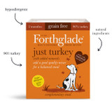 Delicious, nutritious and naturally low in fat this just turkey recipe is a firm favourite for pet owners who like to tailor mealtimes for their four-legged friend. Containing just 90% turkey and gently steamed to retain as much natural goodness as possible. Free from nasties & gentle on even the most sensitive tummies.