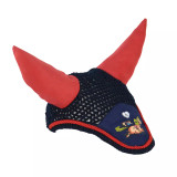 This Fly Veil from the Thelwell Collection is made from a quality close-knit crochet and features soft, stretchable and breathable ears for a comfortable fit. Red cord binding, classic Thelwell character design on the front and tonal Hy Equestrian logo on the base of the ear complete the look. A matching saddle pad is also available!