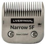 Liveryman No 5F blade leaves 5.0mm of hair. 
The Liveryman A5 Snap on range blades are of top quality and used by many professional groomers. 

This blades is a self-tensioning making it asy to put on and take off with the A5 snap on system, making them ideal for grooming.