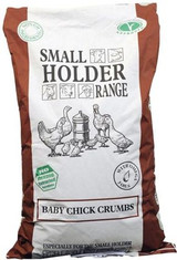 Baby Chick Crumbs is an ideal feed from hatching through to 6-8 weeks. To help a smooth change over to Poultry Grower Pellets, we recommend mixing the two feeds from 5-6 weeks.

Encourages natural growth rates from hatching until 6 to 8 weeks
With vitamins and minerals for a complete nutritionally balanced diet
Includes added herbs and seaweed
Drug free – This feed does not contain Coccidiostats or growth promoters
Contains prebiotics to help support digestive health