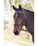 Made from waxy, conker brown leather, these smart Velociti GARA browbands feature polo style stitching for country chic. Matching items available.