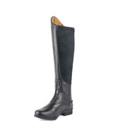 Combining a classy milled leather outer panel with a nubuck inner enables the Albina long boots to mould to the leg, offering an exceptionally close contact with your horse when riding. Stretch mock lace detail. Dressage cut tops for an elongated leg line. Rear YKK zip and non-slip spur rests. WickAway stay dry linings and soft piqued leather inners. ActiveFlex insoles with Impact Support System. Moretta shock absorbing rubber soles with steel shanks