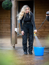 Take on all winter weathers with the LeMieux DryTex Stormwear Waterproof Chaps which are packed full of practical and stylish features.


Made from breathable yet durable material with unique membrane and taped seams, these full chaps are fully waterproof and perfect for wet days at the yard - the rain simply beads and runs off! Waterproof rating of 5000mm and a Moisture Vapour Permeability (MVP) rating of 4000mvp.


The fleece lining provides an extra layer of warmth on the chilliest of days


Elasticated foot straps stop the bottoms rising up whilst riding and the silicone knee grips ensure stability in the saddle. Reinforced knees and inner lower leg give added durability making sure these chaps withstand the hard work of winter.


Elasticated waist band gives a comfortable and secure fit and the Velcro adjustments around the bottom makes getting them on over breeches or jeans easy.


Finished with LeMieux DryTex detailing and a flattering fit