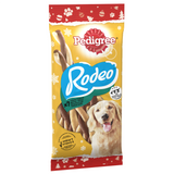 Low-fat dog treats for guilt free rewards. Pedigree Rodeo have less than 5% fat / 100g. • Turkey dog treats with omega 3 to help keep them fit for life, vitamins to help maintain your dog's natural defences and minerals including calcium to help give them strong bones.

• Delicious dog treats for Christmas that contain no artificial colours or flavours - just low-fat goodness that your canine will love.

Tasty, chewy twists - the perfect dog treats for Christmas! Pedigree Rodeo dog treats have a deliciously chewy texture that is full of succulent flavour. Developed by nutritionists and vets, these turkey Pedigree dog treats are low-fat, ideal for training, rewarding just treating your canine at any time.