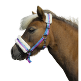 Rhinegold Bright Striped Fur Trim Small Pony Headcollar