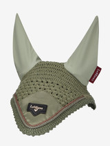 Sporting  the signature LeMieux Loire embossed metal motif these luxurious fly hoods are a stylish addition to the collection. Beautifully hand made from three-way knitted crochet with a luxurious satin fabric front piece and soft stretch elastane ears.