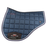 Where performance meets style. This innovative euro-cut saddle pad is made from the latest unique 3D mesh fabric, promoting maximum airflow, breathability and moisture wicking to keep your horse comfortable and cool when they need it most. The specialised design and perforations of the AirFleX 3D Mesh Saddle Pad allow for unrivalled air circulation, allowing temperature control regulation and fast drying action. The anatomical shaping and techno-flex material allows the saddle pad to contour perfectly to the horse for optimal fit under the saddle. Featuring elasticated D-ring fastenings, girth protection guard and girth strap, finished with tonal and white trim for a classic look.