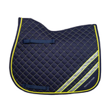 Maximise your visibility when riding out on the roads with the Reflector Saddle Pad. Featuring two reflective stripes and reflective piping along with fluorescent feature binding and stitching on a ¾” diamond pattern. A saddle pad that offers excellent fit with the high withered, clear spine design. Machine washable. Maximise your visibility when riding out on the roads with the Reflector Saddle Pad. Featuring two reflective stripes and reflective piping along with fluorescent feature binding and stitching on a ¾” diamond pattern. A saddle pad that offers excellent fit with the high withered, clear spine design. Machine washable.