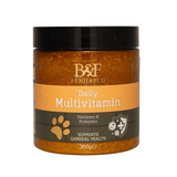 Support your dog's overall health and well-being with Benji & Flo Daily Multivitamin. This comprehensive formula is enriched with probiotics to ensure a happy and healthy pup from the inside out. Packed with essential vitamins and minerals, it's the perfect daily boost for optimal health.