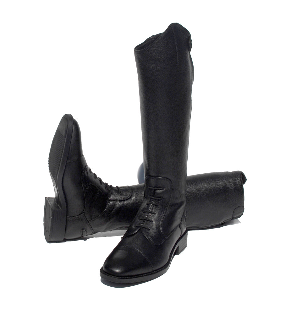 Botas De Montar Rhinegold XW Luxus, De Cuero Y Con Cordones, Talla Extra Ancha - ¡Estilo Y Comodidad Para Cabalgar!