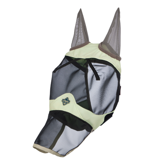 Keep irritating flies at bay with the Visor-Tek Fly Mask. Made from breathable black mesh for improved visibility with a distinctive hexagon pattern, this mask ensures a clear, unobstructed view without compromising on comfort. It also provides 70% overall UV protection.

The generous fit over the eye darts allows for clearance across both eyes. Plus, the polar fleece binding around the edge and below the ears allow for breathability and help prevent rubbing.

We've also added smooth stretch mesh across the ears for extra breathability – especially in summer – while protecting your horse from flies. The extended nose section provides sensitive noses with even further protection from the sun.

Offered in our seasonal colours you can coordinate your look in style!
