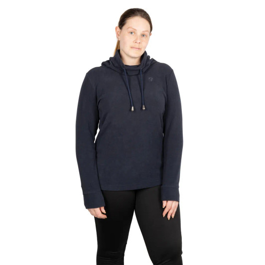 The Hy Equestrian Elevate Essential Cowl Neck Top can be worn on its own, or as an extra layer when required. The cowl neck line features draw strings and is stylish and versatile, allowing it to be worn in various styles. The super soft, flexible material guarantees comfort no matter what the activity! Ideal to style with a pair of riding tights for a classic training look, or with a pair of jeans for a more chic country style.