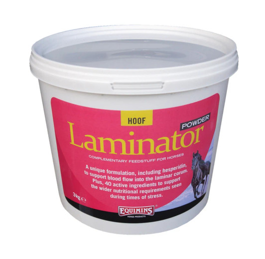 An equine supplement for the nutritional support of hoof health and integrity.

Laminator is a very comprehensive formula to help maintain hoof health

Laminator also contains high levels of a unique source of Zinc, bound to an amino acid, a constituent of protein. It makes it all available to the horse, unlike conventional rock based minerals. Zinc in the right form is of paramount importance in producing strong keratin growth in the hoof.