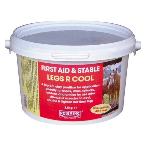 For use after strenuous exercise to cool, soothe and tighten hot tired legs.

A topical clay poultice for application to knees, shins, fetlocks, tendons and ankles after training.

Legs R Cool is manufactured from natural clays. Do not be concerned if there is sometimes a little free liquid on the surface of the tub. This can easily be mixed back into the clay and can actually help when first applying to the leg.