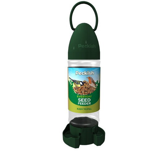 Featuring a screw top lid for easy fill and cleaning. This feeder is sturdy, durable and easy to use. Designed for use with wild bird seeds, suet pellets and mealworms.