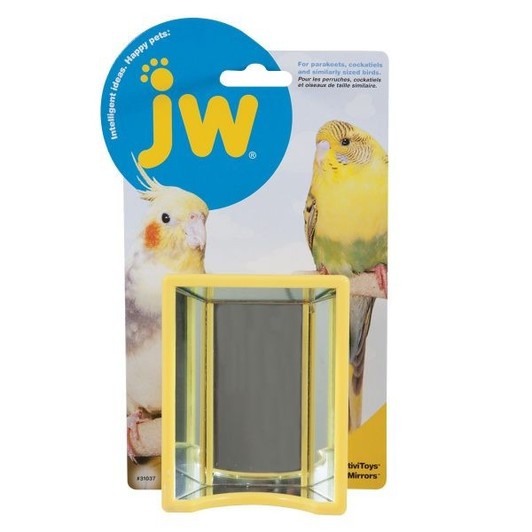 The JW® Pet ActiviToy Hall of Mirrors bird toy will entertain for hours. This bird-size funhouse mirror provides birds with all the stimulation and exercise they need. Birds will see a variety of images with captivating reflections as they play; piquing their senses and natural behaviours. Encourages birds to stay active and engages motor skills while relieving cage boredom. Ideal for parakeets; cockatiels; parrots and similarly sized birds. An easy bolt-on attachment that enables it to be hung anywhere in the cage. 

Features three mirrors with three different reflections

Entertaining and fun

Stimulates your bird and encourages play

Activate your bird's body, mind and soul!

Suitable for parakeets, cockatiels and other similar sized birds