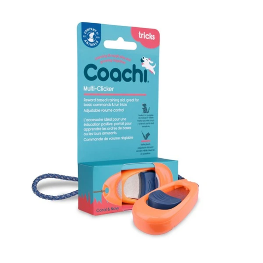 Coachi Multi-Clicker, dog accessory, volume control with 3 settings, Easy to Click, Adjustable Wrist Strap, Dog Clicker, For Dog Training, Including Sensitive Dogs and Puppies.