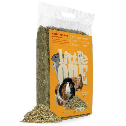 Mountain hay with camomile. Camomile reduces flatulence, normalizes the functioning of the gastrointestinal tract and has mild anti-inflammatory effect.
