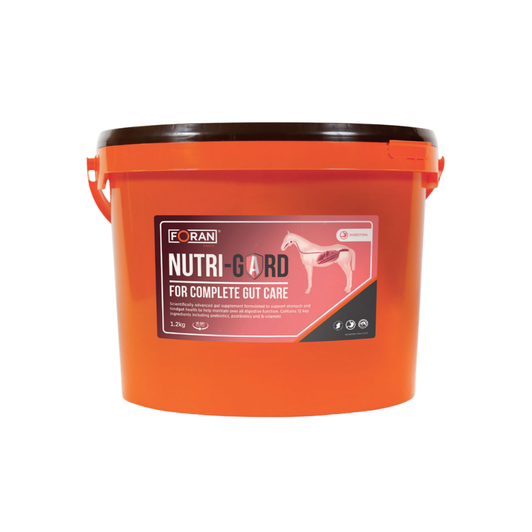 Scientifically advanced gut supplement formulated to support stomach and hindgut health and maintain overall digestive function. Contains 12 key ingredients including prebiotics, postbiotics and B vitamins. Prebiotics support a healthy hindgut microbiome, Postbiotics promote gut and immune health. B vitamins promote appetite and opitimise feed utilisation. Also contains pectin, l-threonine, dl-methionine, oat fibre and apple flavour. Ideal for horses prone to stomach acidity or hindgut acidosis, those needing extra digestive support, those under stress with reduced immune function, those on a high concentrate, low forage diet and poor doers with low body condition score.