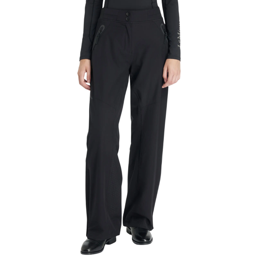 Take on all winter weather with these LeMieux DryTex Stormwear Waterproof Trousers, packed full of practical and stylish features.

Made from breathable yet durable stretch material with thermal fleece lining, these flattering trousers are fully waterproof and perfect for wet days at the yard - the rain simply beads and runs off! Waterproof rated to 5000mm and breathability rated to 4000mvp.

Adjustable elasticated boot straps stop the hems from rising while riding, and silicone knee grips ensure stability in the saddle. Reinforced knees and inner lower leg add durability, ensuring these trousers withstand winter's hard work.

The elasticated waistband gives a tapered fit, with a raised, shaped back waist to protect you from rain and splashes as you move. Reflective-trimmed waterproof zipped pockets and reflective details pick up the light in dim conditions.