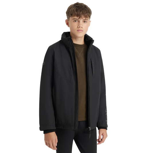 Turn out for your team in this elite jacket. Its sleek silhouette, cut for boys, hides its technical excellence; it's fully waterproof and insulated with taped seams. Waterproof to 10,000mm, yet breathable to 10,000mvp, it'll stay comfortable and dry inside no matter how wet the weather or how hard you and your horse work. The fold-out collar and storm cuffs come into their own in the worst weather.

The textured outer fabric gives a premium finish, while the sustainable down fill is a step toward sustainability. A waterproof concealed zipped chest pocket is the ideal place to keep your phone and other essentials dry while riding.