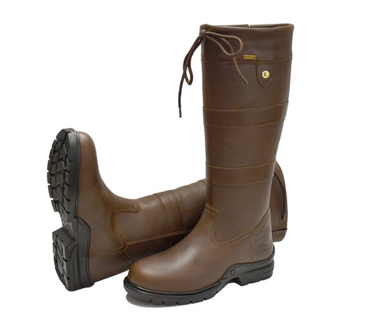 Designed for support and performance, the  Beaumont Boots are crafted from durable, breathable, and hard-wearing leather. Fully waterproof, they provide reliable protection from the elements while ensuring all-day comfort.

Featuring a waxy finish leather foot and upper, these boots combine practicality with timeless country style. A subtle gusset and drawstring detailing allow for a more individual fit, while the insulated thermal lining keeps feet warm in colder conditions. Foam-padded inner soles and an energy return sole unit enhance comfort and durability for extended wear.

Finished with embossed Rhinegold branding at the heel and subtle gold pin detailing for an elegant touch.

Waxy finish leather foot and upper.
100% Waterproof boots to keep your feet dry in wet environments.
A subtle gusset to allow for an individual fit and all day comfort.
Draw string detailing.
Insulated thermal lining for added warmth.
Foam padded inner soles for an "all day comfort fit" experience. .
Energy return sole unit for durability.
Embossed Rhinegold branding at the heel and subtle gold coloured pin detailing.