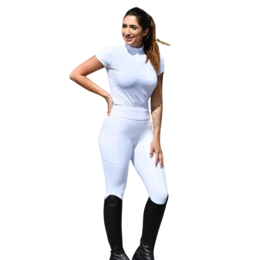 Introducing the Vogue Collection Fully Lined Riding Tights.

Crafted from a close-fitting polyester/spandex stretch fabric, these tights are fully fleece-backed to provide a warmer, more substantial feel. The soft, extra-wide elasticated waistband offers exceptional comfort and makes them easy to pull on.

Designed with a full silicone seat, they provide maximum grip and security in the saddle, while remaining completely squat-proof (non see-through). Two practical side pockets are included, ideal for carrying a phone or other essentials.

Finished with the new silicone Rhinegold logo on the back of the waistband, the Vogue Collection combines performance, comfort, and modern style.

Super Comfortable
Silicone Grip
Side phone pockets for easy access