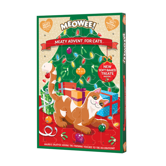 Delicious meaty treats behind every door. Made with 100% natural chicken and fish. A great way to involve your pet in the festivities.