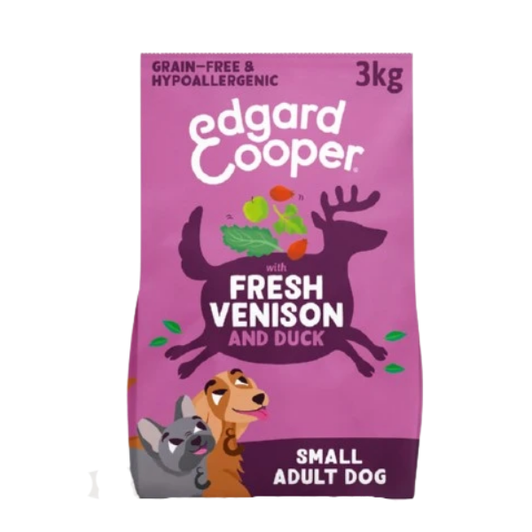 If dogs could cook, they’d whip up something just like this: Hypoallergenic kibble made with tasty fresh venison and duck and never ever ever ever meat meal. They’d use pure natural ingredients like apple and rosehip, and casually say to their impressed friends, “Oh this? Why, it was nothing.”